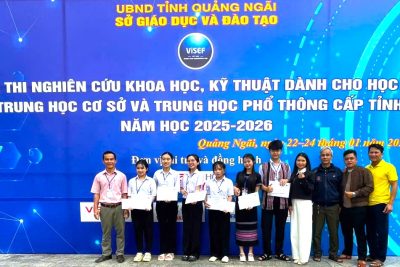 Kết quả có 03/3 dự án đạt giải tại Cuộc thi nghiên cứu KHKT cấp tỉnh năm học 2025-2026.